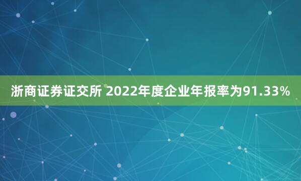 浙商证券证交所 2022年度企业年报率为91.33%